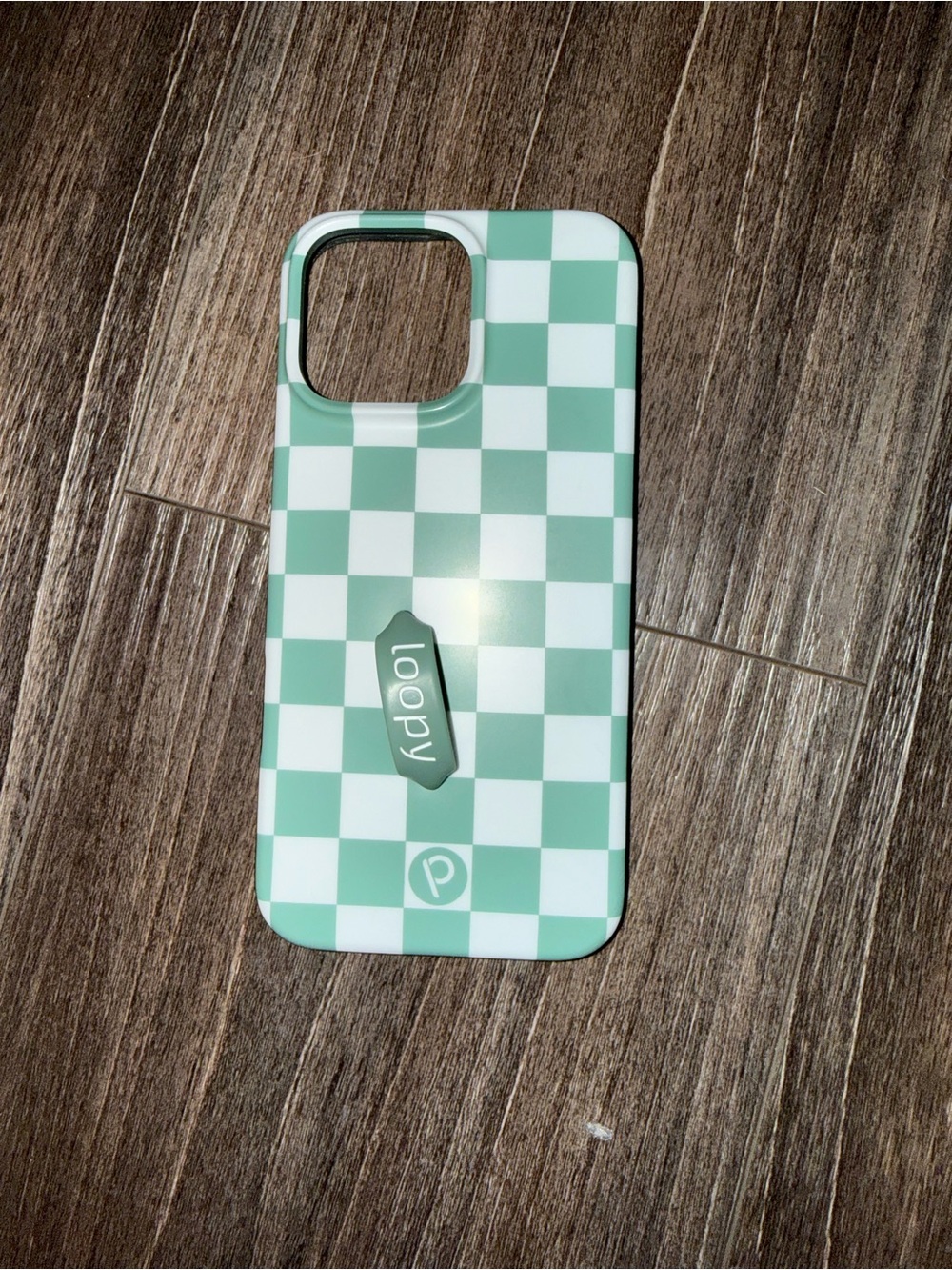 Loopy iphone 16 pro max Case Checkerboard Mint Green